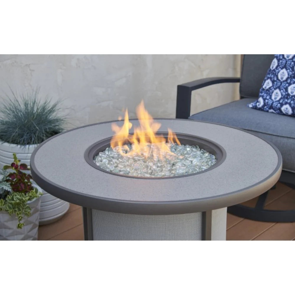 The Outdoor Greatroom Company Grey Stonefire Round Gas Fire Pit Table