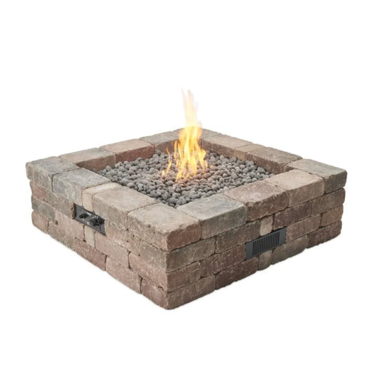 The Outdoor Greatroom Company Bronson Block Square Gas Fire Pit Kit