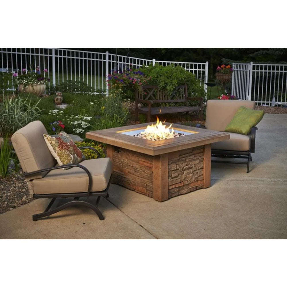 The Outdoor Great room Company Sierra Square Gas Fire Pit Table