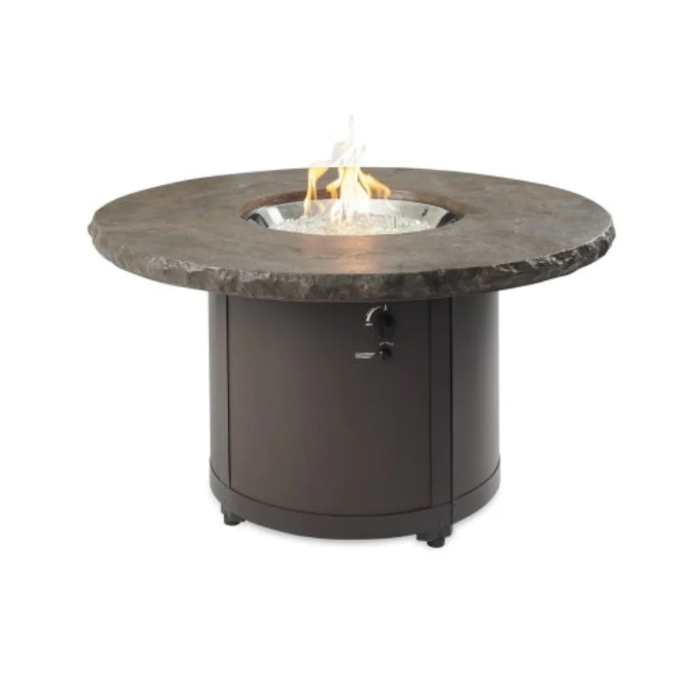 The Outdoor Greatroom Company Marbleized Noche Beacon Round Gas Fire Pit Table