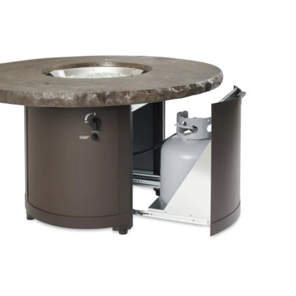 The Outdoor Greatroom Company Marbleized Noche Beacon Round Gas Fire Pit Table