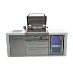 Mont Alpi 400 Deluxe BBQ Grill Island with Fridge Cabinet